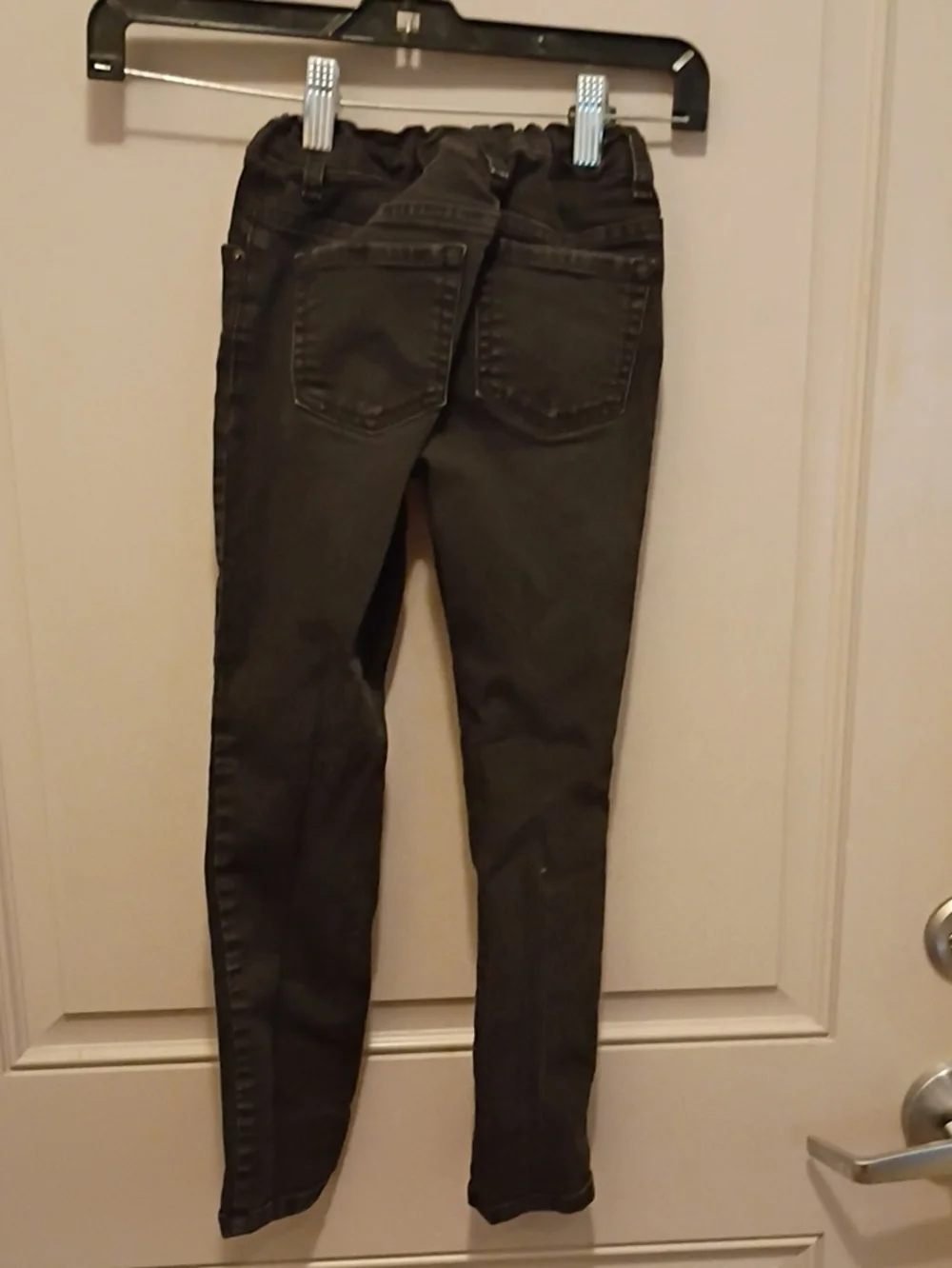 Children's Place Girl's Skinny Black Jeans With Elastic Waist Size 6X/7